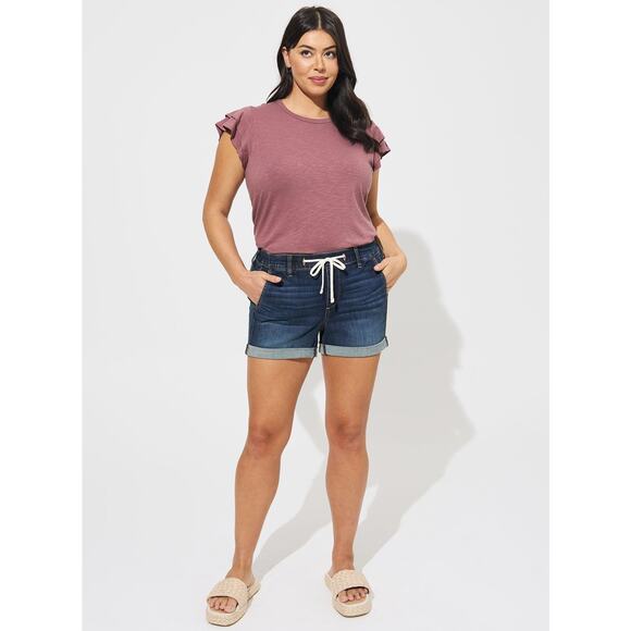 Torrid 3.5 Inch Pull On Weekend Super Soft Mid Rise Denim Shorts Size 2X - Picture 1 of 7